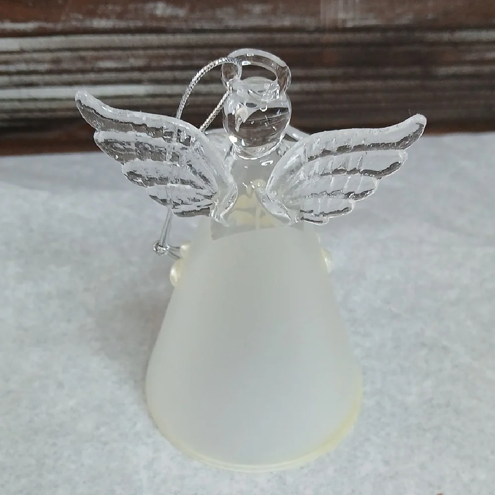 Glass Angel Ornament with Pearls
